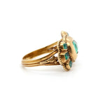 Iberian Emerald Gold Bow Ring-Charlotte Sayers Antique Jewellery