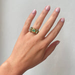 Iberian Emerald Gold Bow Ring-Charlotte Sayers Antique Jewellery