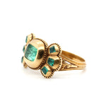 Iberian Emerald Gold Bow Ring-Charlotte Sayers Antique Jewellery