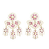 Iberian Garnet and Pearl Girandole Earrings-Charlotte Sayers Antique Jewellery