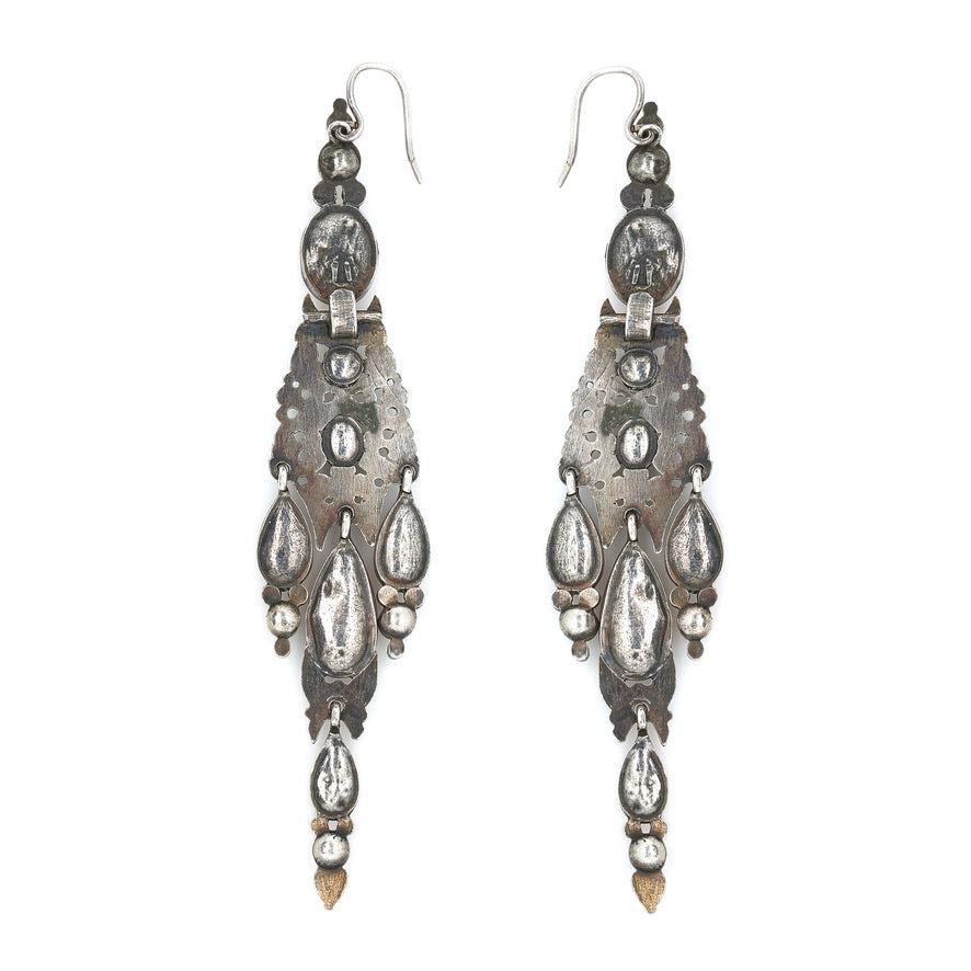 Iberian Paste Drop Earrings-Charlotte Sayers Antique Jewellery