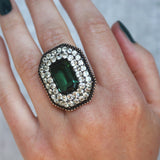 Iberian Tourmaline and Chrysoberyl Ring-Charlotte Sayers Antique Jewellery