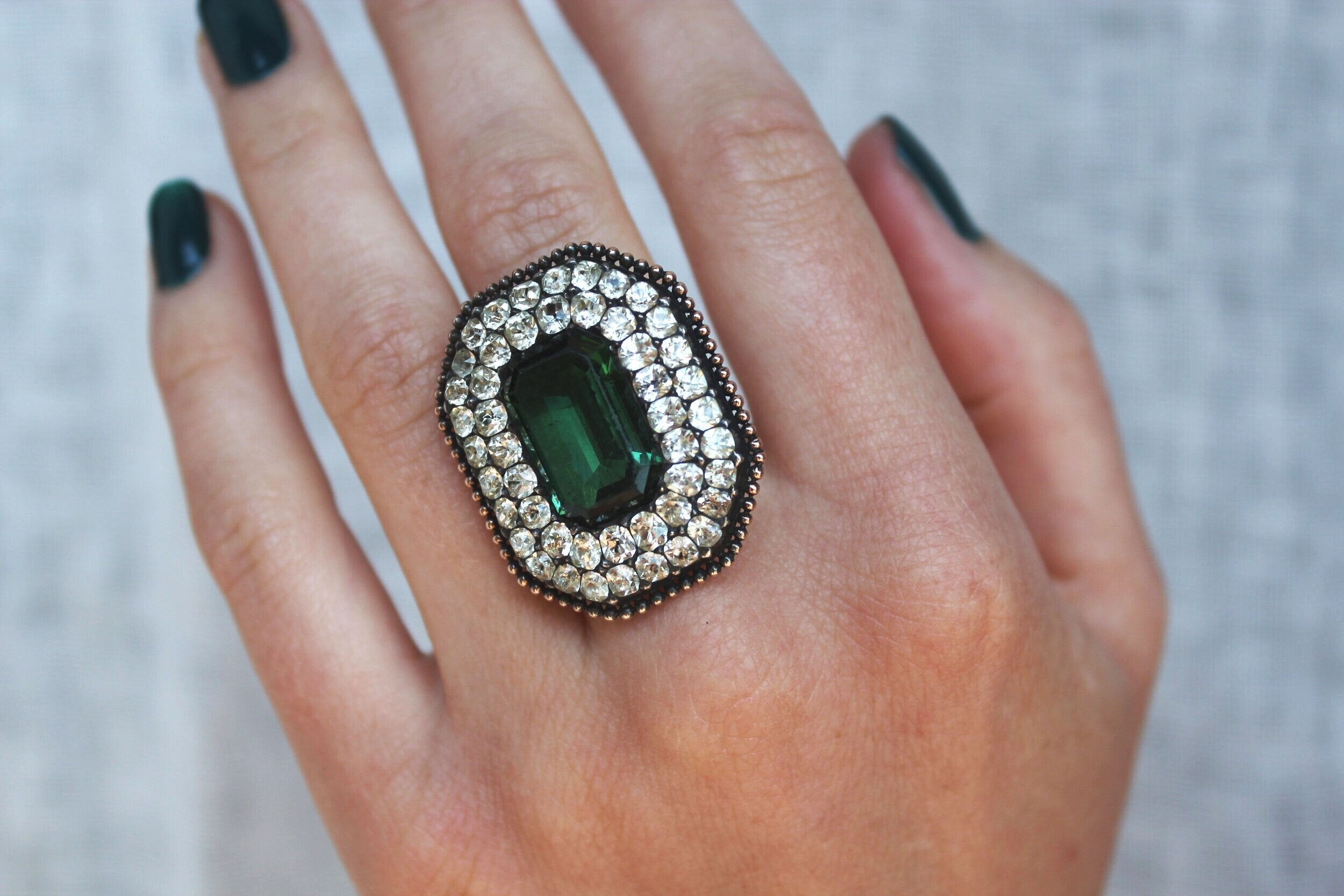 Iberian Tourmaline and Chrysoberyl Ring-Charlotte Sayers Antique Jewellery