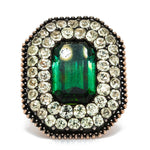 Iberian Tourmaline and Chrysoberyl Ring-Charlotte Sayers Antique Jewellery