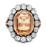 Imperial Orange Topaz and Diamond Ring-Charlotte Sayers Antique Jewellery