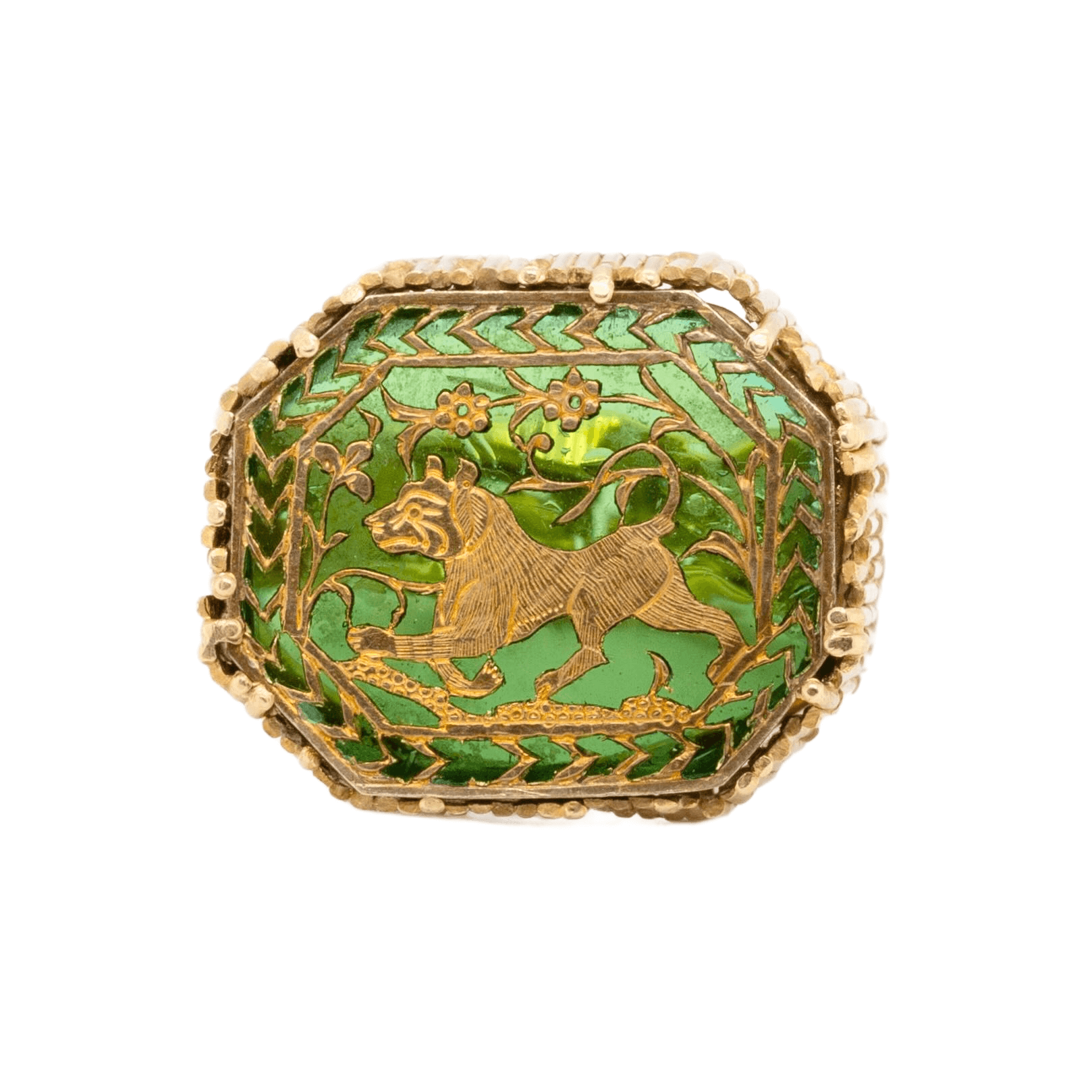 Indian Pratapgarh Thewa Ring-Charlotte Sayers Antique Jewellery