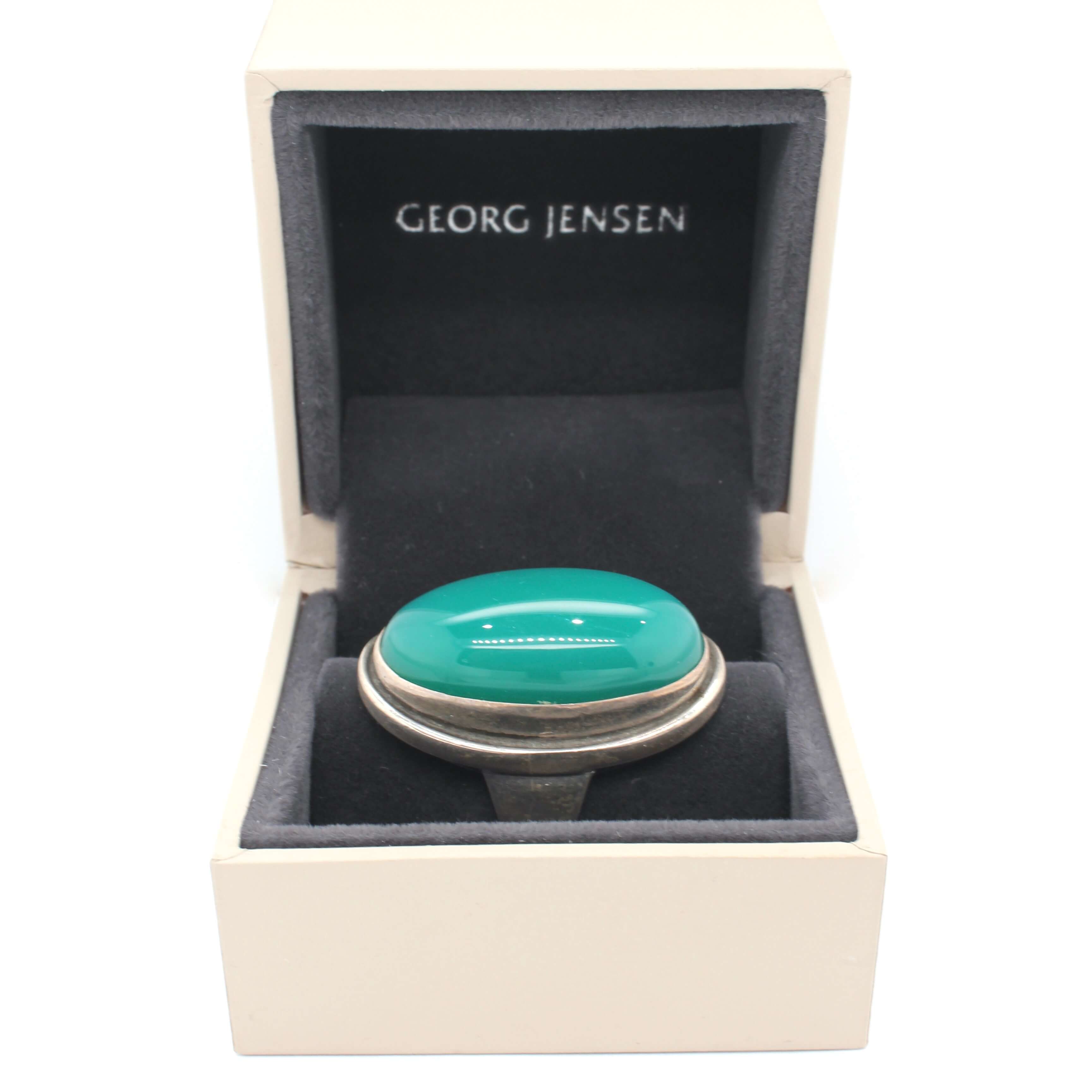Jensen Chrysoprase Ring-Charlotte Sayers Antique Jewellery