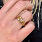 Jensen Diamond Flower Ring-Charlotte Sayers Antique Jewellery