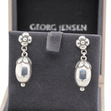 Jensen Silver Drop Earrings-Charlotte Sayers Antique Jewellery