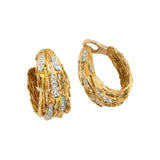 Kutchinksy Diamond & Gold Hoop Earrings-Charlotte Sayers Antique Jewellery