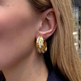 Kutchinksy Diamond & Gold Hoop Earrings-Charlotte Sayers Antique Jewellery