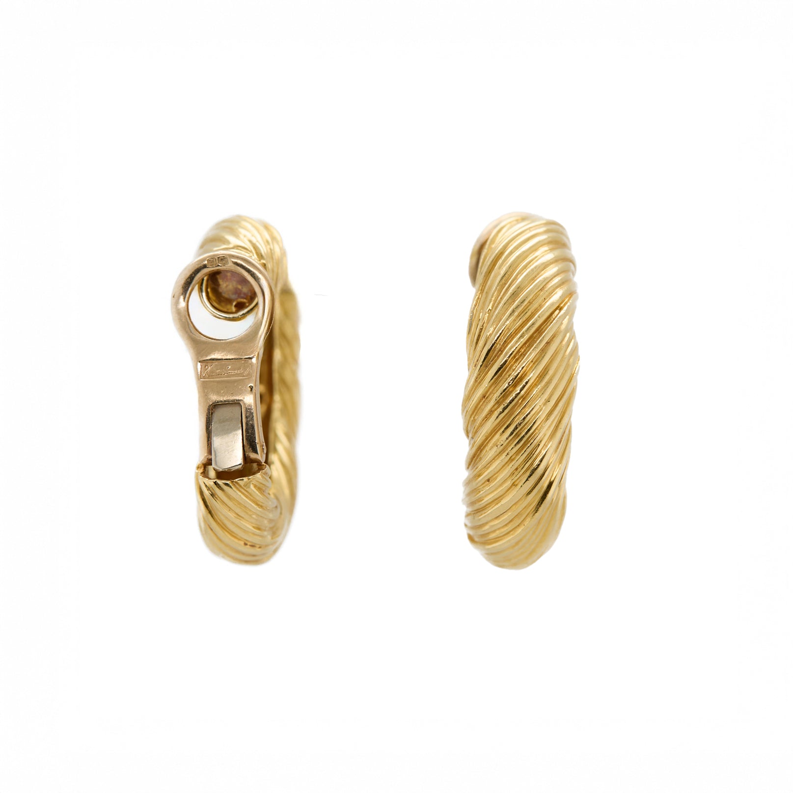 Kutchinsky Gold Hoop Earrings-Charlotte Sayers Antique Jewellery