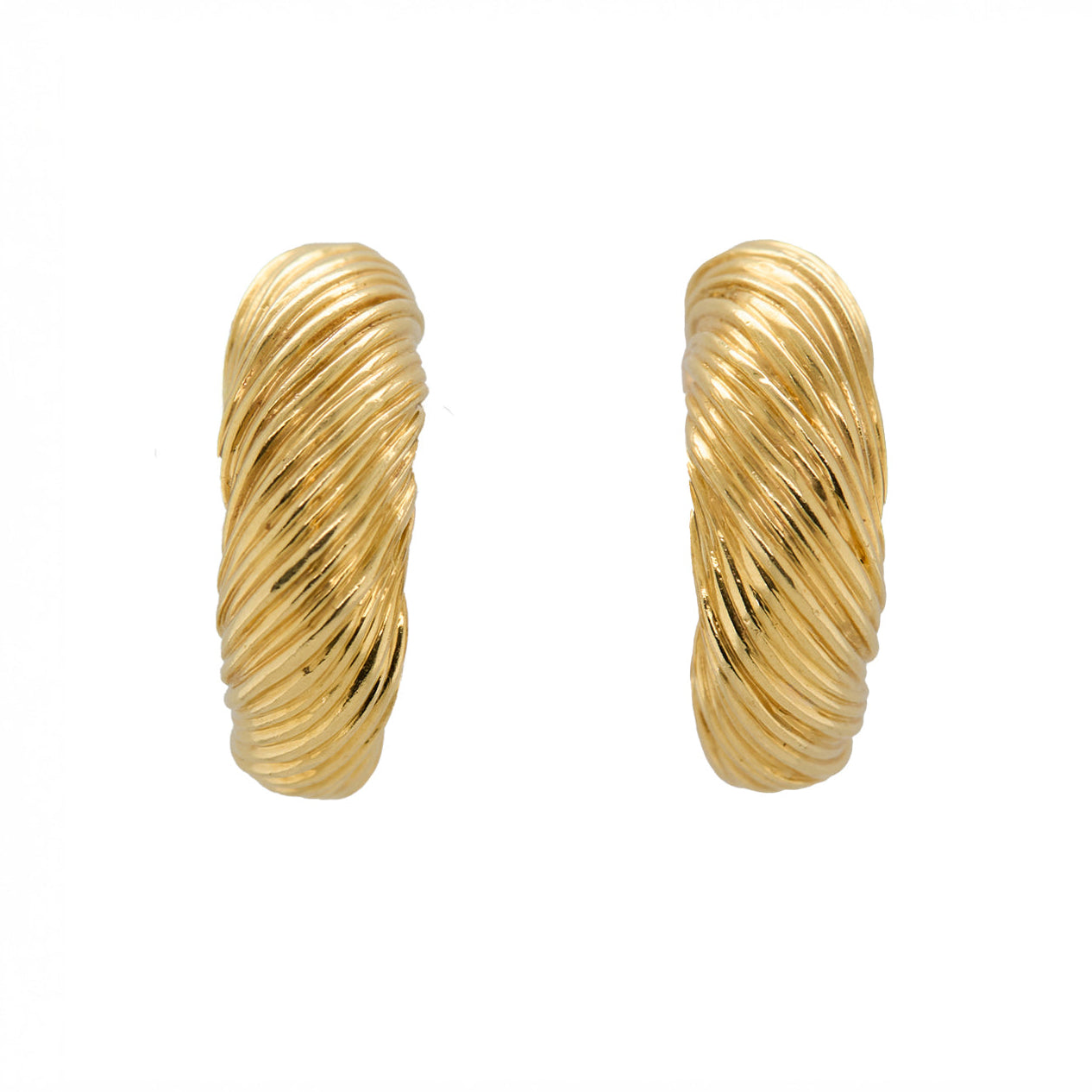 Kutchinsky Gold Hoop Earrings-Charlotte Sayers Antique Jewellery