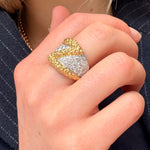 Kutchinsky Gold and Brilliant Cut Diamond Ring-Charlotte Sayers Antique Jewellery