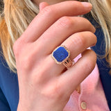 Lapis Signet Style Ring-Charlotte Sayers Antique Jewellery