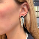 Lapponia Labradorite and Silver Earrings-Charlotte Sayers Antique Jewellery