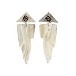 Lapponia Labradorite and Silver Earrings-Charlotte Sayers Antique Jewellery