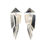 Lapponia Labradorite and Silver Earrings-Charlotte Sayers Antique Jewellery