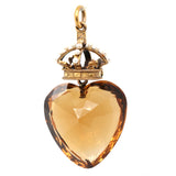 Large Victorian Faceted Citrine Heart-Charlotte Sayers Antique Jewellery