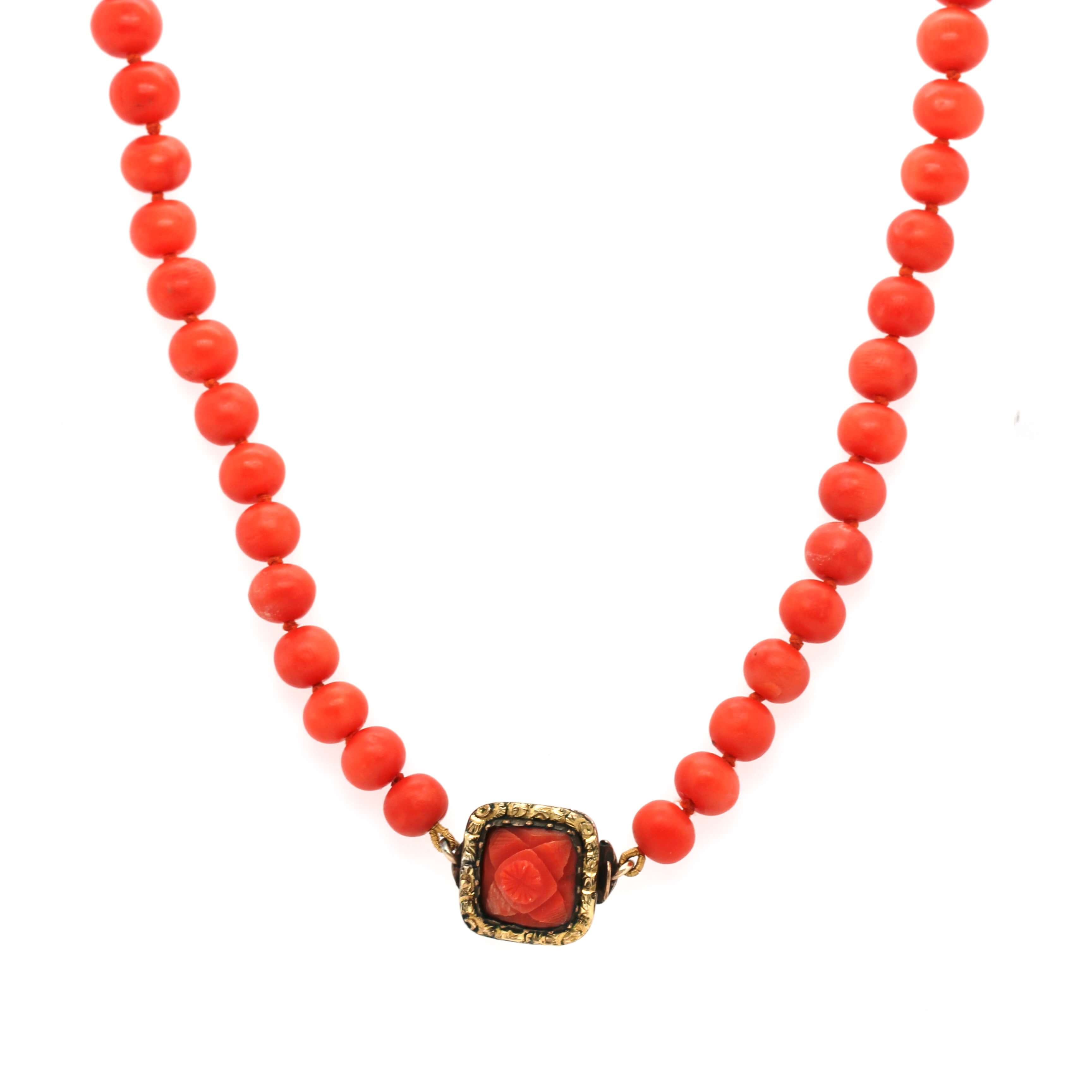 Late Georgian Coral Necklace-Charlotte Sayers Antique Jewellery