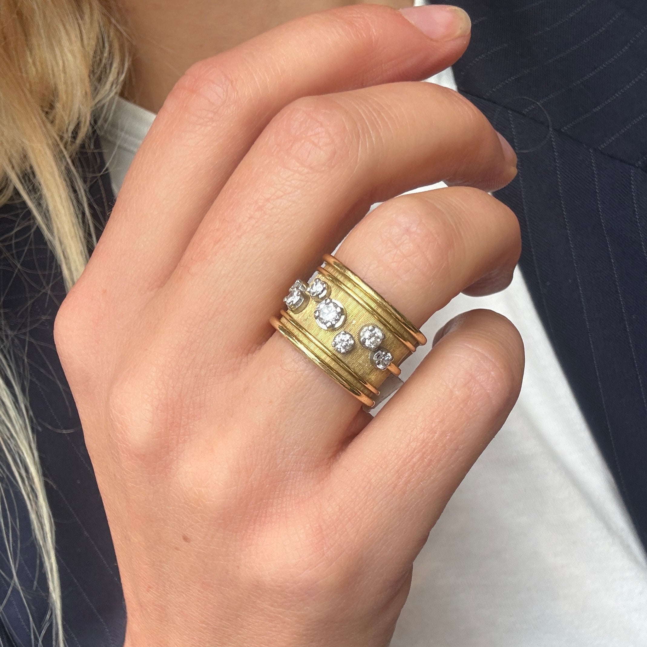 Leo de Vroomen Diamond Band Ring-Charlotte Sayers Antique Jewellery