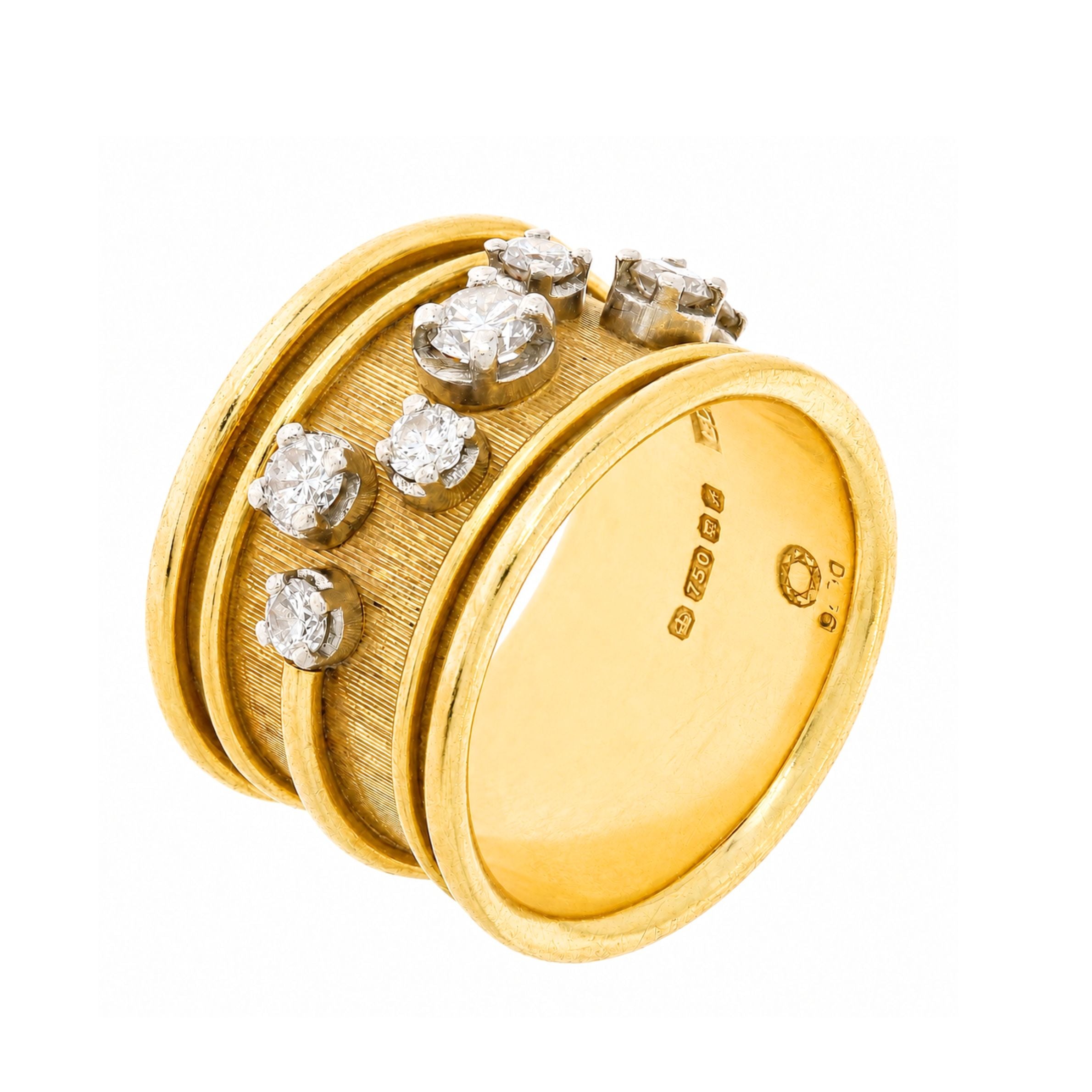 Leo de Vroomen Diamond Band Ring-Charlotte Sayers Antique Jewellery
