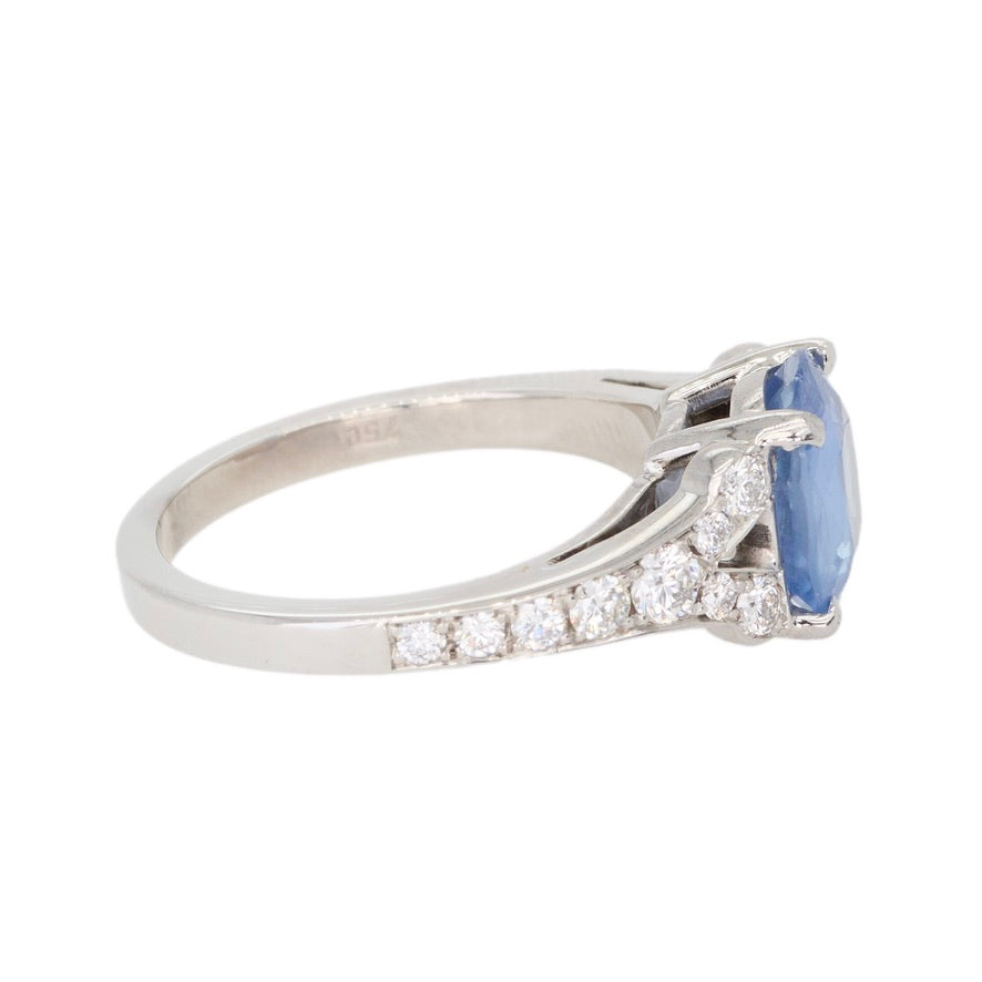 Light Sapphire and Diamond Ring-Charlotte Sayers Antique Jewellery