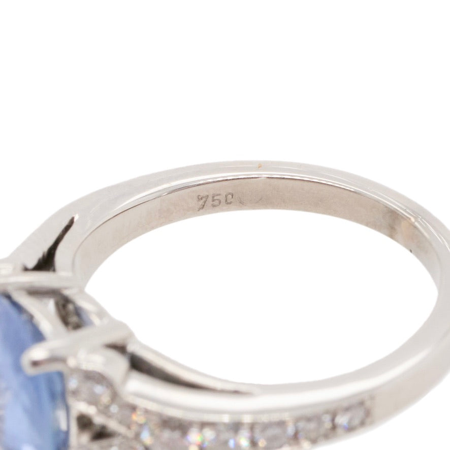 Light Sapphire and Diamond Ring-Charlotte Sayers Antique Jewellery