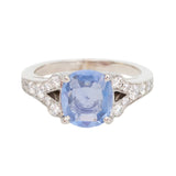 Light Sapphire and Diamond Ring-Charlotte Sayers Antique Jewellery