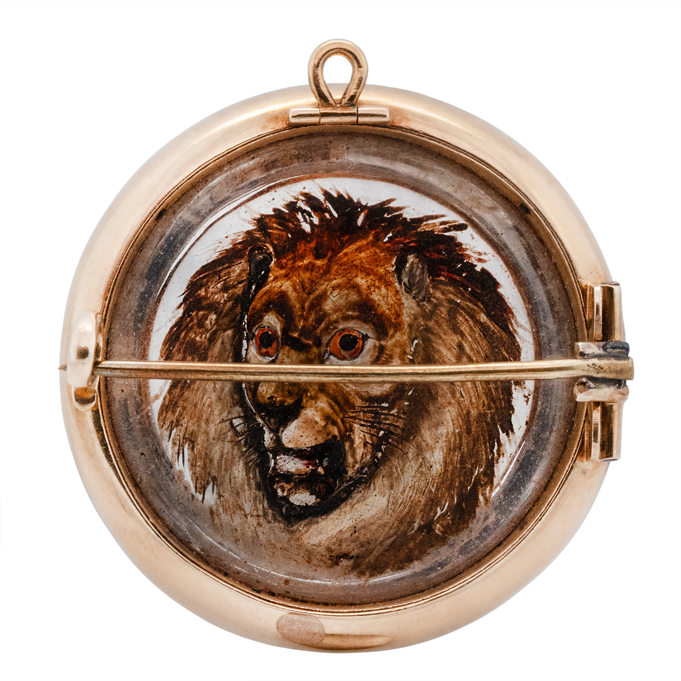 Lion Essex Crystal Brooch / Pendant-Charlotte Sayers Antique Jewellery