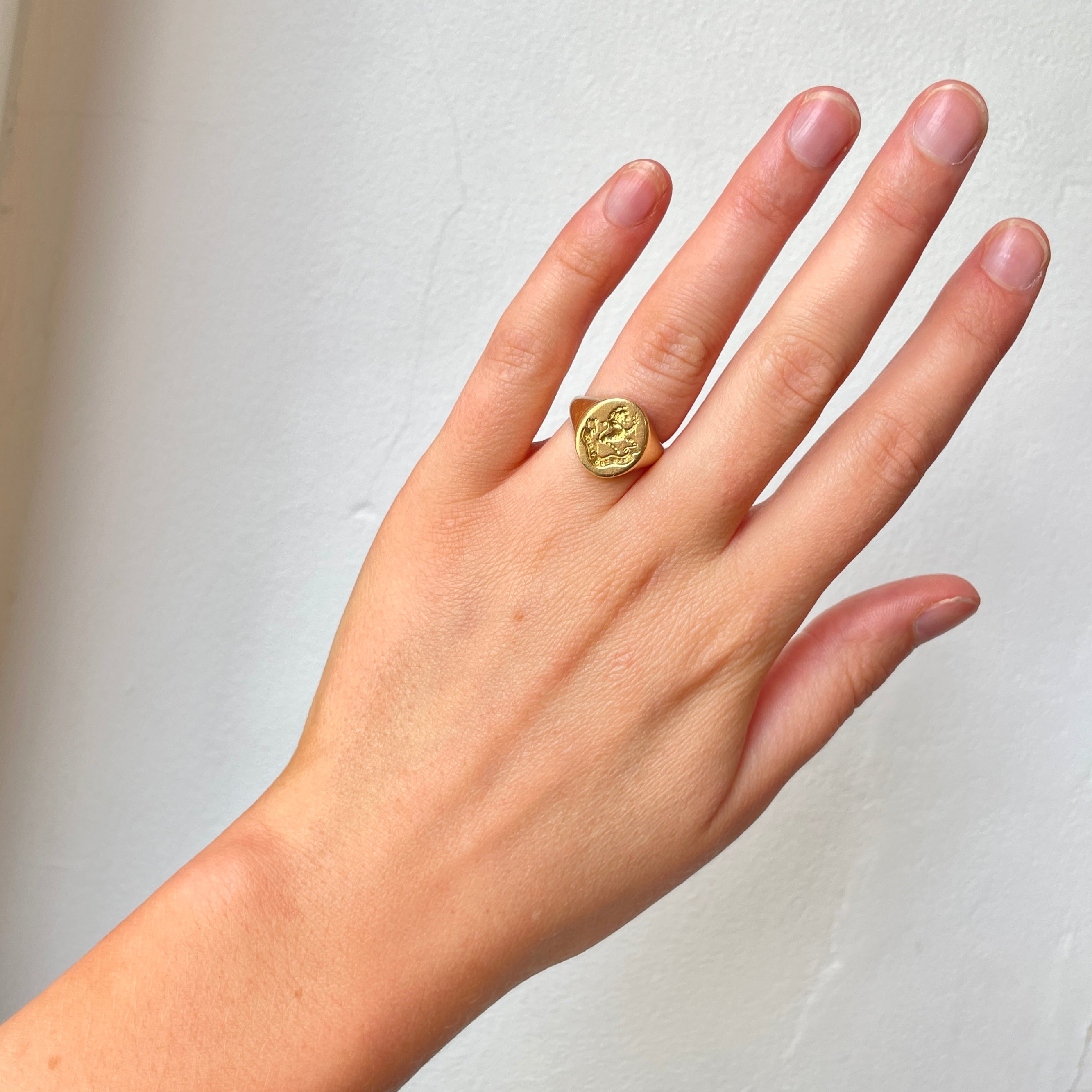 Lion Signet Ring-Charlotte Sayers Antique Jewellery