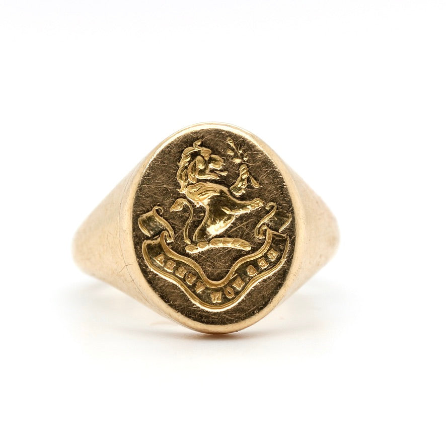 Lion Signet Ring-Charlotte Sayers Antique Jewellery