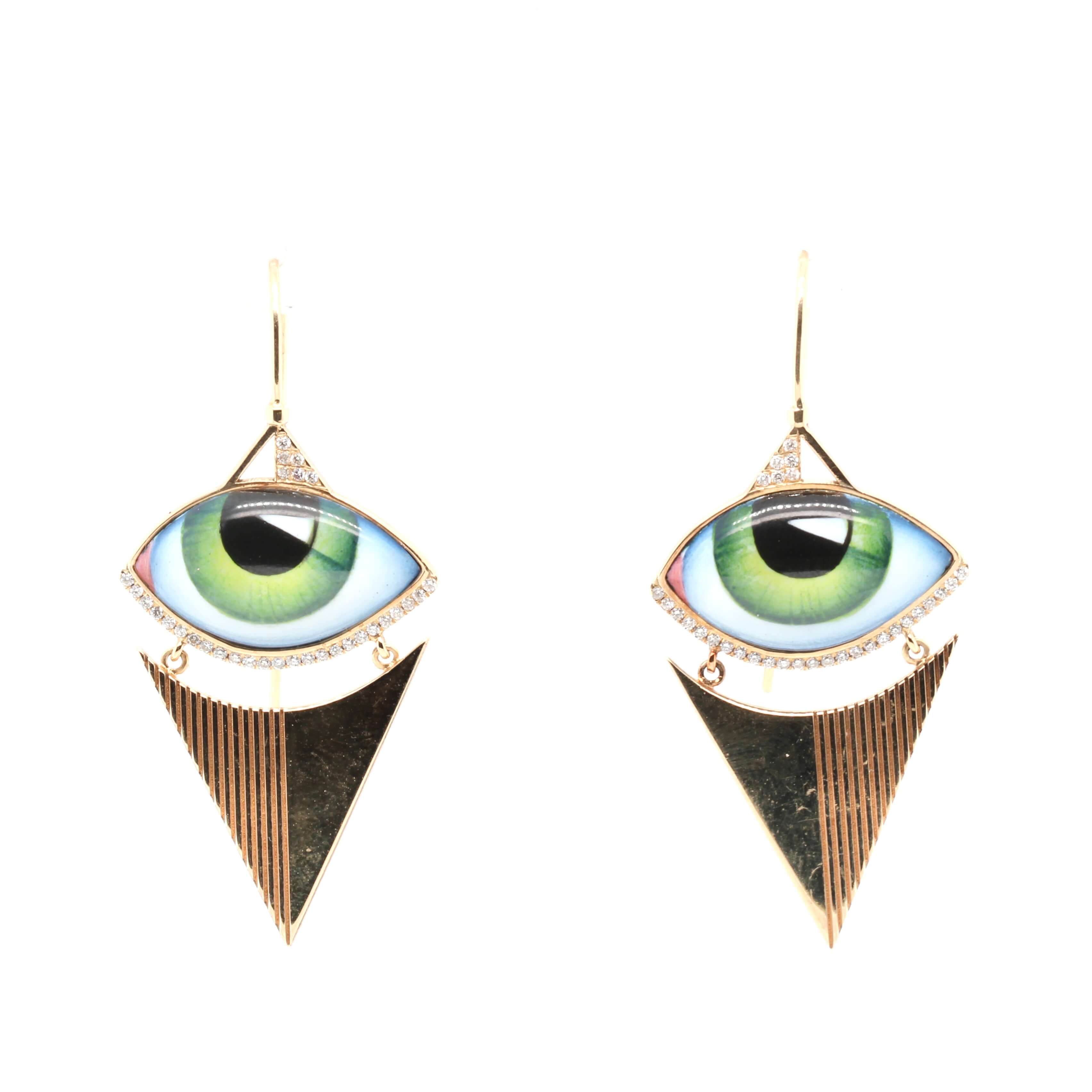 Lito Eye Earrings-Charlotte Sayers Antique Jewellery