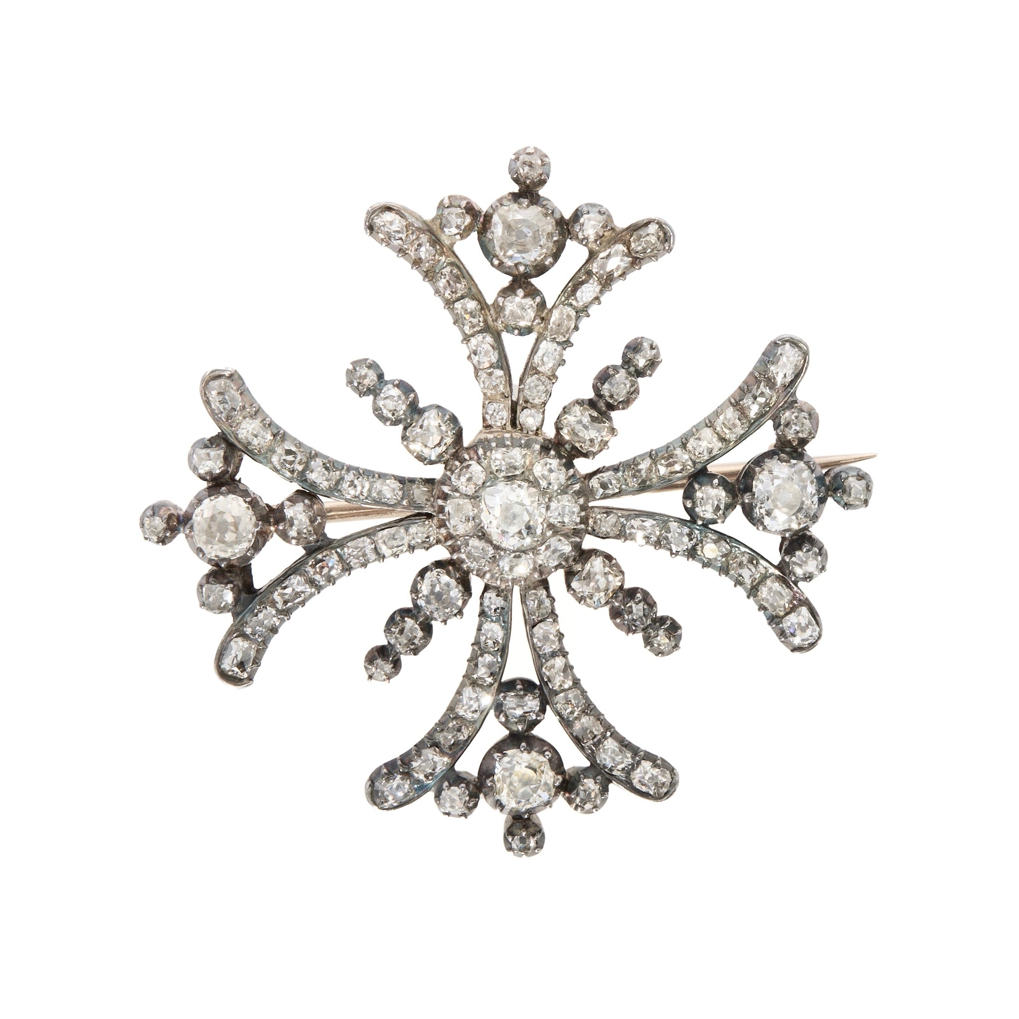 Maltese diamond Cross Brooch-Charlotte Sayers Antique Jewellery