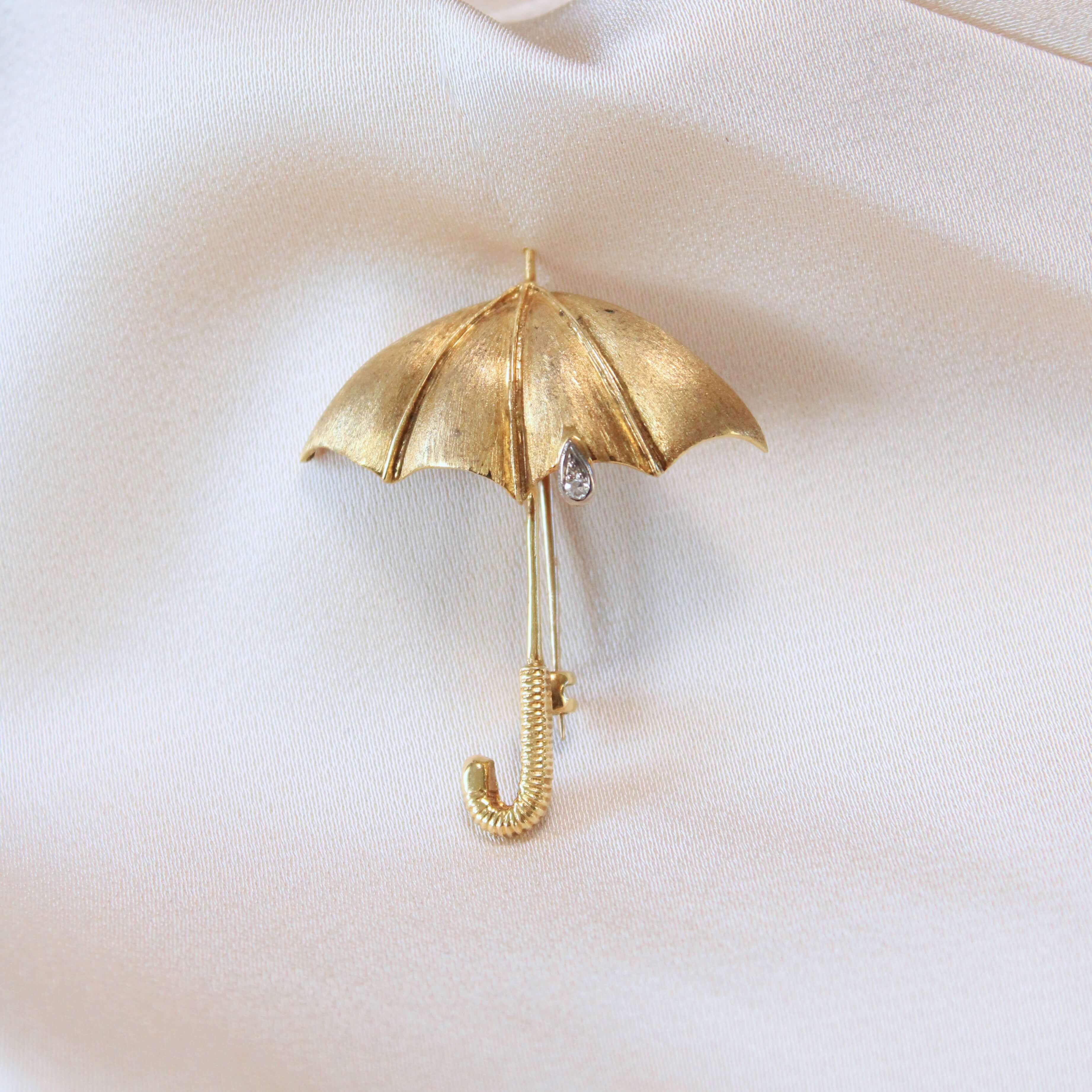 Mappin and Webb Umbrella Brooch-Charlotte Sayers Antique Jewellery