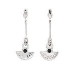 Marcasite & Enamel Earrings-Charlotte Sayers Antique Jewellery
