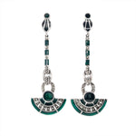Marcasite & Enamel Earrings-Charlotte Sayers Antique Jewellery