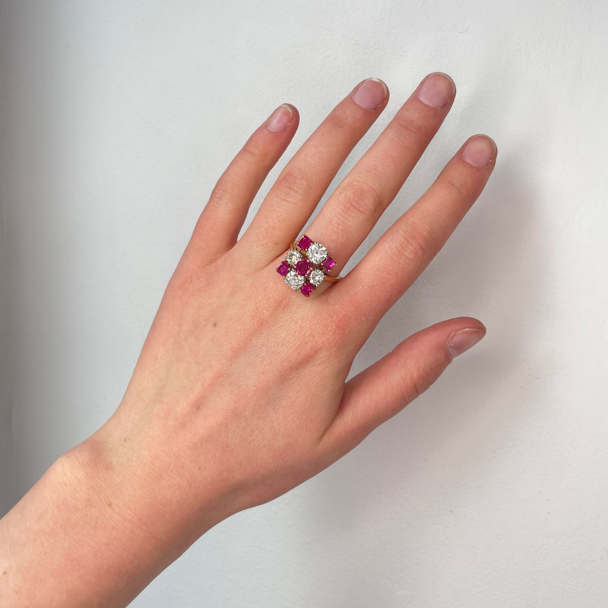 Mellerio Ruby and Diamond 1960s Ring-Charlotte Sayers Antique Jewellery