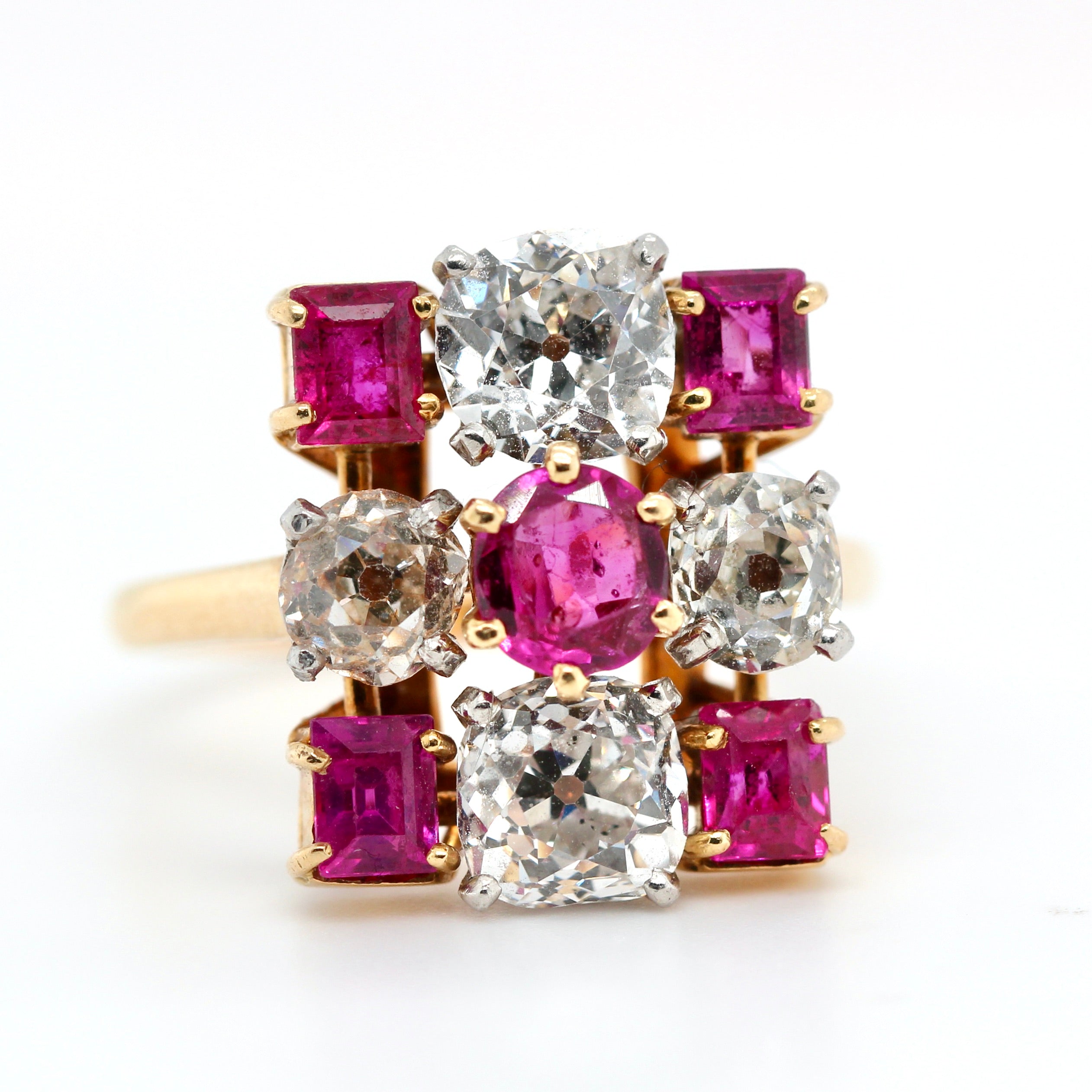 Mellerio Ruby and Diamond 1960s Ring-Charlotte Sayers Antique Jewellery