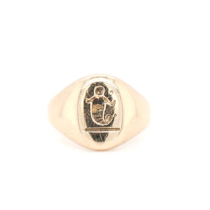 Mermaid Signet Ring-Charlotte Sayers Antique Jewellery