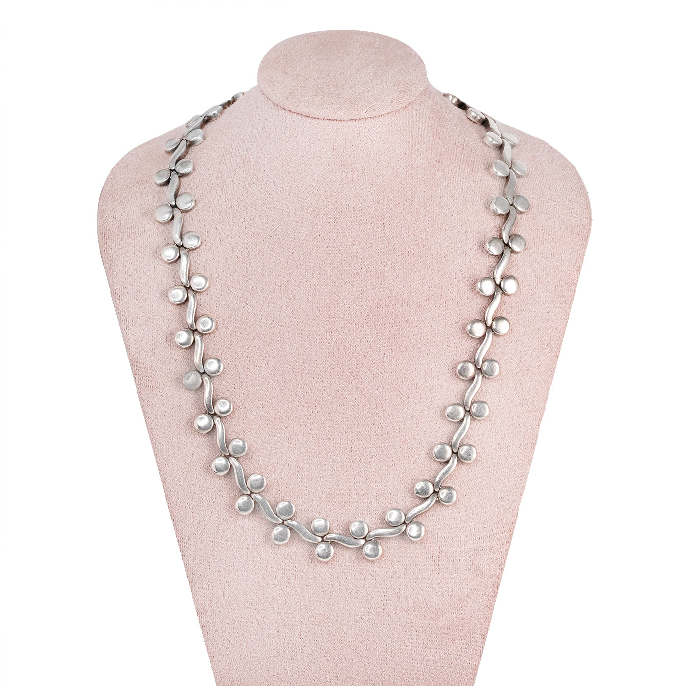 Mexican Silver Collar Necklace-Charlotte Sayers Antique Jewellery