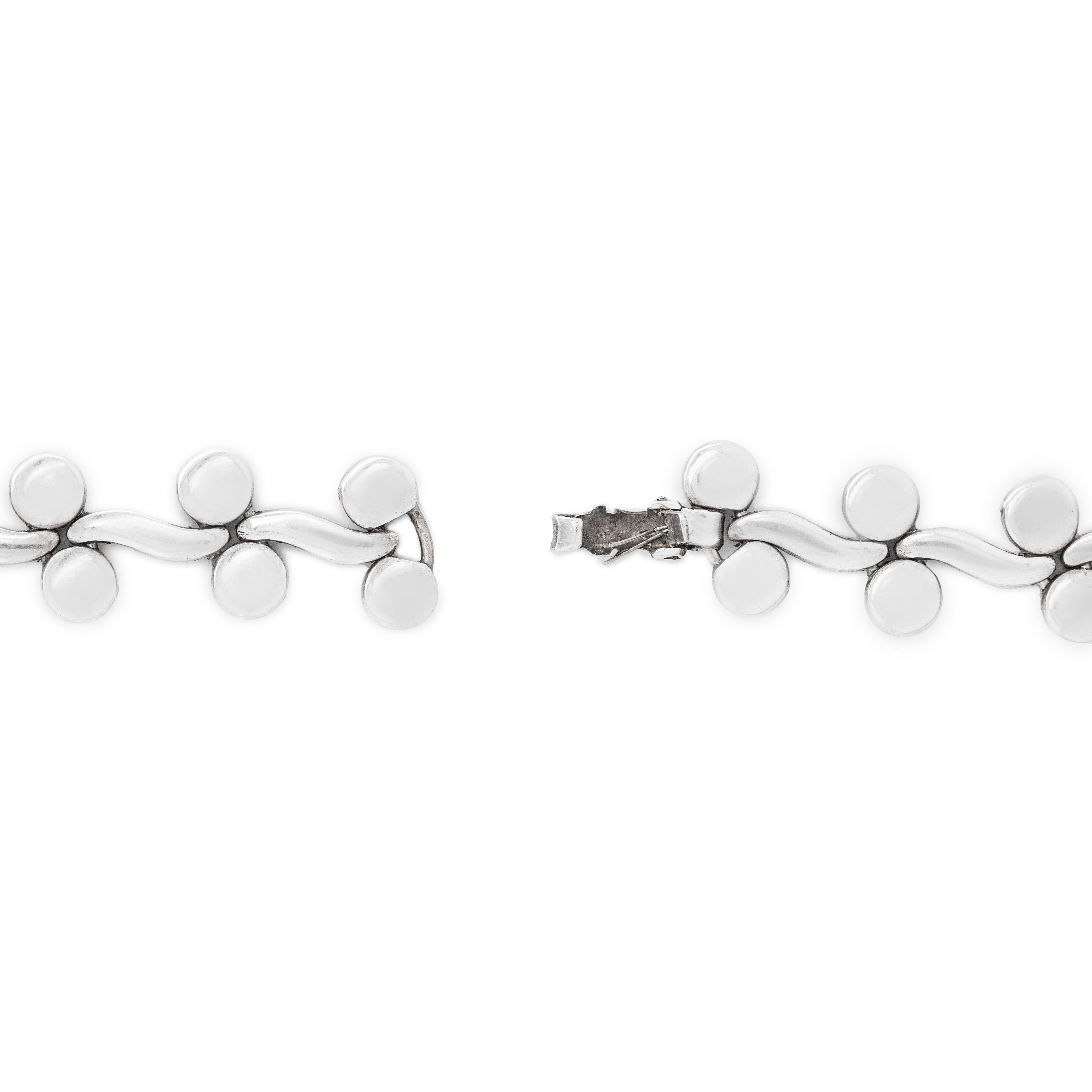 Mexican Silver Collar Necklace-Charlotte Sayers Antique Jewellery