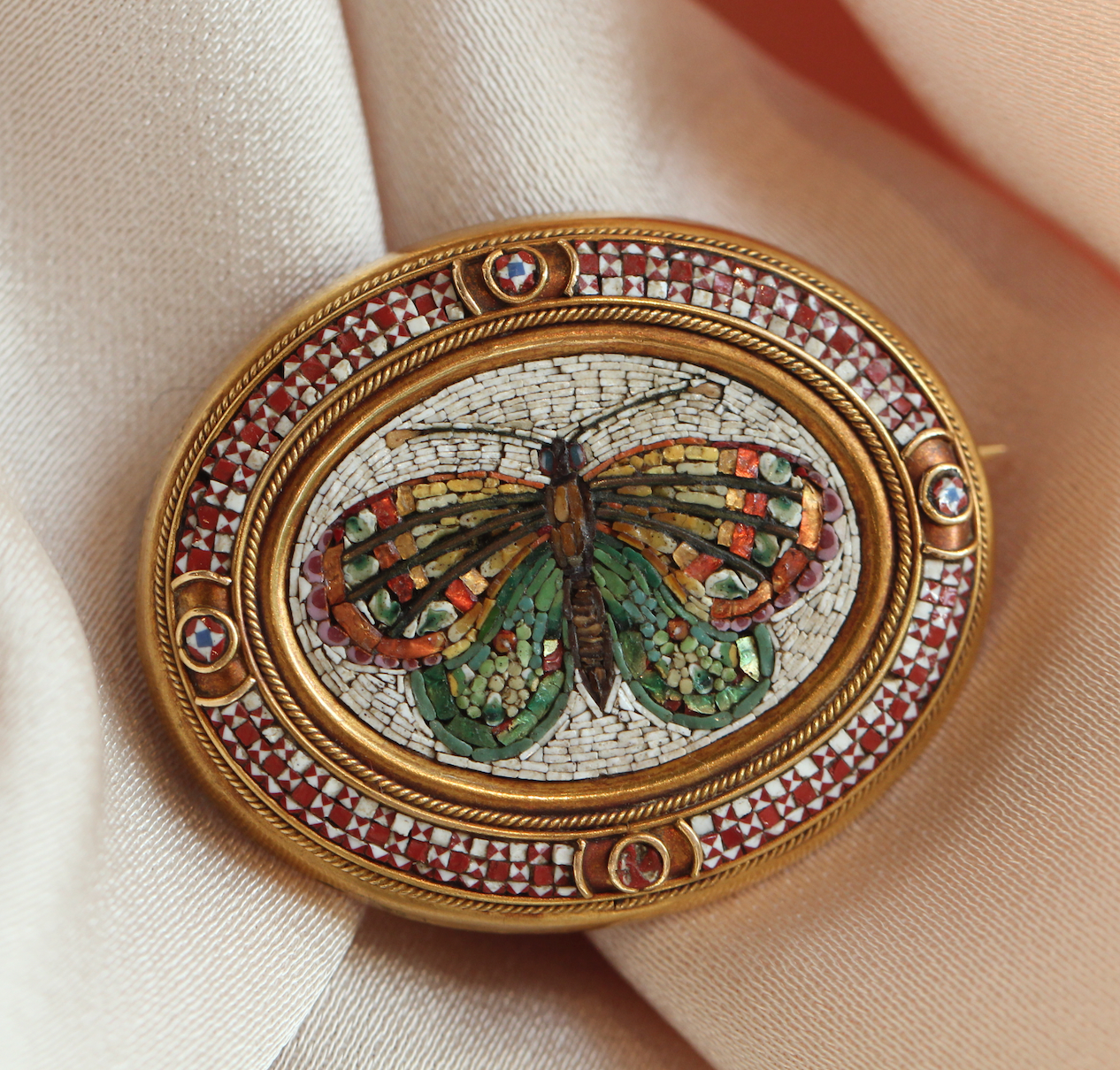 Micro Mosaic Butterfly-Charlotte Sayers Antique Jewellery