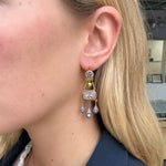 Micro Mosaic Drop Earrings-Charlotte Sayers Antique Jewellery
