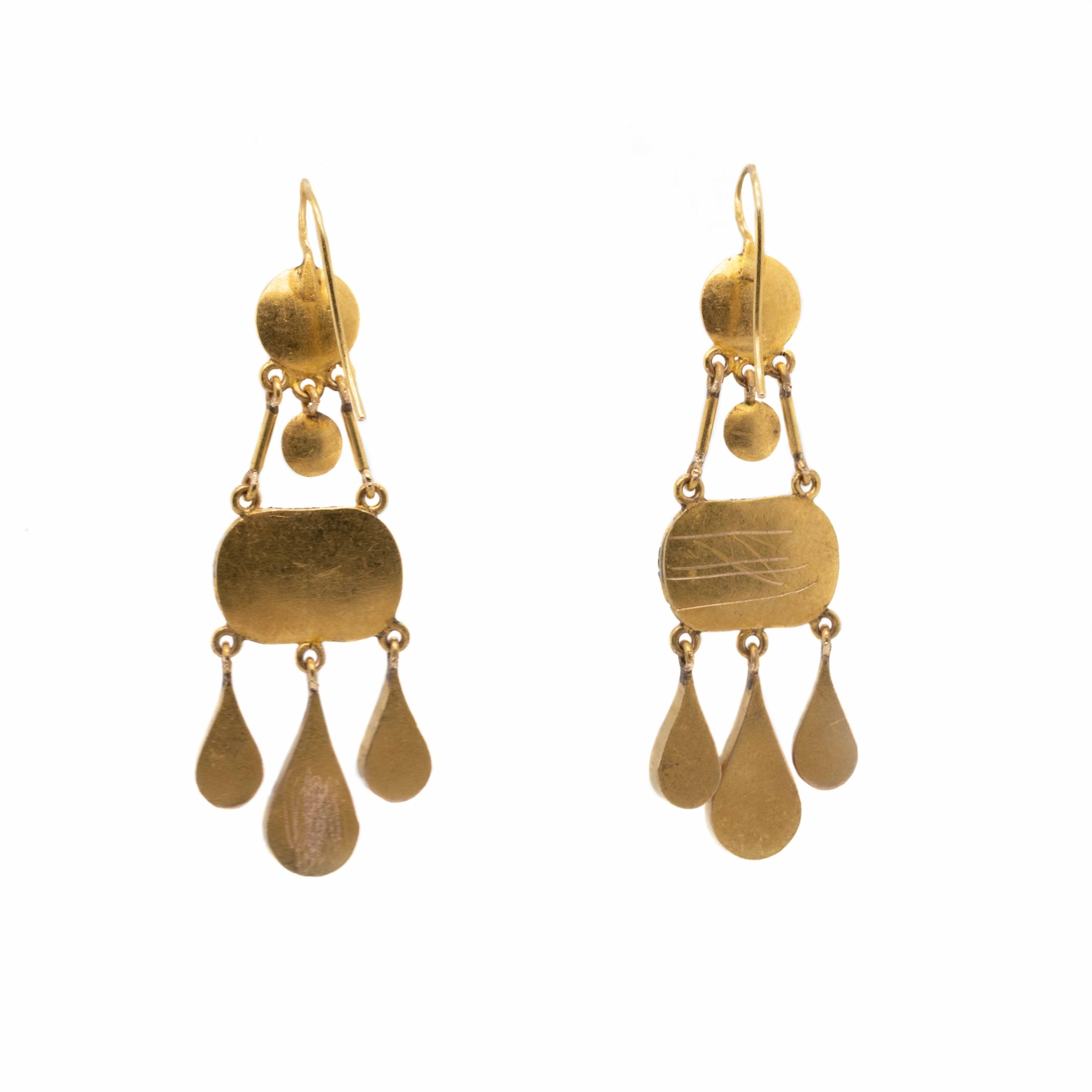 Micro Mosaic Drop Earrings-Charlotte Sayers Antique Jewellery