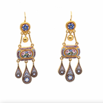 Micro Mosaic Drop Earrings-Charlotte Sayers Antique Jewellery
