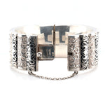 Mid-Century Silver and Black Enamel Bangle-Charlotte Sayers Antique Jewellery