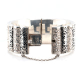 Mid-Century Silver and Black Enamel Bangle-Charlotte Sayers Antique Jewellery