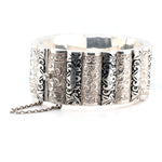 Mid-Century Silver and Black Enamel Bangle-Charlotte Sayers Antique Jewellery
