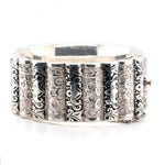 Mid-Century Silver and Black Enamel Bangle-Charlotte Sayers Antique Jewellery